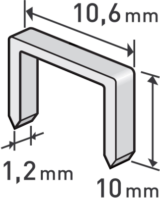 Spony, balení 1000ks, 10mm, 10,6x0,52x1,2mm EXTOL PREMIUM