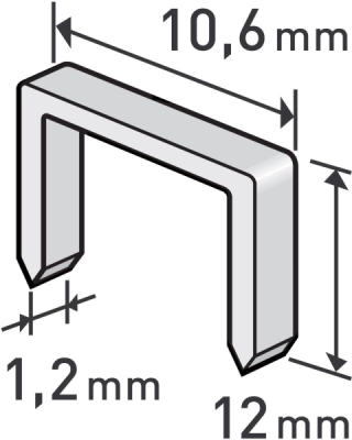 Spony, balení 1000ks, 12mm, 10,6x0,52x1,2mm EXTOL PREMIUM