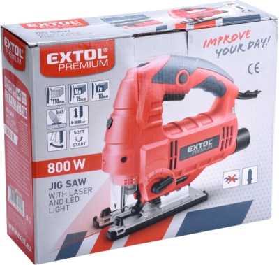 Pila přímočará s laserem a světlem, 800W EXTOL PREMIUM