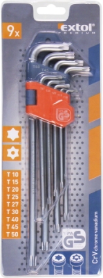 L-klíče TORX prodloužené, sada 9ks, T10-50 EXTOL PREMIUM