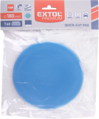 Kotouč leštící pěnový, T60, modrý, ⌀180x30mm, suchý zip ⌀150mm EXTOL PREMIUM