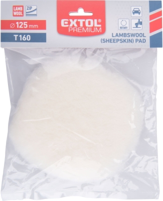 Kotouč leštící vlněný, ovčí rouno, T160, ⌀125mm, suchý zip EXTOL PREMIUM