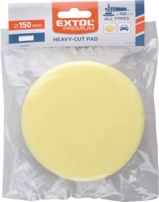 Kotouč leštící pěnový, T80, žlutý, ⌀150x30mm, suchý zip ⌀125mm EXTOL PREMIUM