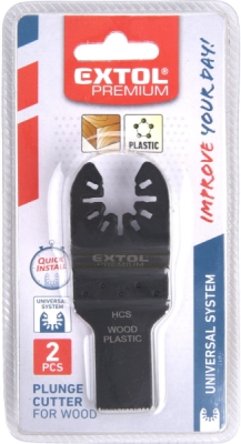 Listy pilové zanořovací na dřevo 2ks, 20mm, HCS EXTOL PREMIUM