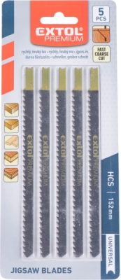 Plátky do přímočaré pily 5ks, 126x4,0mm, HCS Universal EXTOL PREMIUM