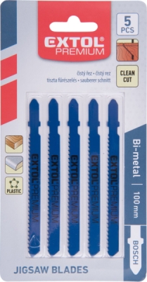 Plátky do přímočaré pily 5ks, 75x2,5mm, Bi-metal Bosh EXTOL PREMIUM