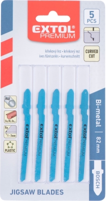 Plátky do přímočaré pily 5ks, 57x1,5mm, Bi-metal Bosh EXTOL PREMIUM