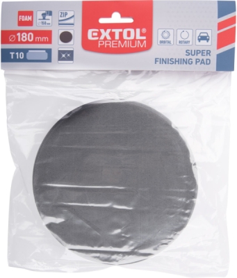 Kotouč leštící pěnový, T10, černý, ⌀180x30mm, suchý zip ⌀150mm EXTOL PREMIUM