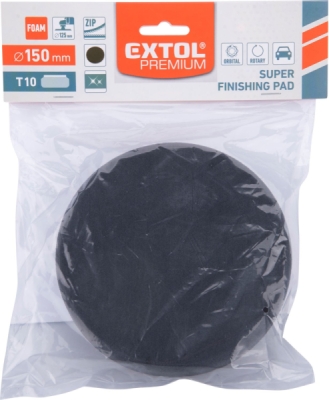 Kotouč leštící pěnový, T10, černý, ⌀150x30mm, suchý zip ⌀125mm EXTOL PREMIUM