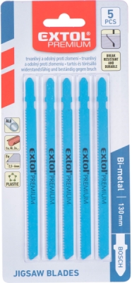 Plátky do přímočaré pily 5ks, 106x1,8mm, Bi-metal Bosh EXTOL PREMIUM