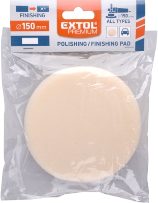 Kotouč leštící pěnový, T20, bílý, ⌀150x30mm, suchý zip ⌀125mm EXTOL PREMIUM