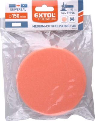 Kotouč leštící pěnový, T40, oranžový, ⌀150x30mm, suchý zip ⌀125mm EXTOL PREMIUM