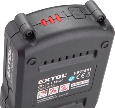 Kladivo vrtací aku SHARE20V, SDS plus, 20V Li-ion, 2000mAh EXTOL PREMIUM