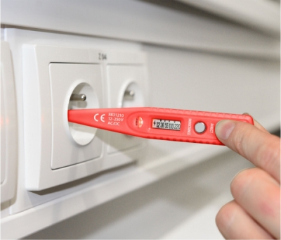 Zkoušečka napětí digitální s displejem, 12-220V EXTOL PREMIUM