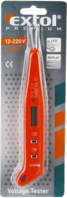 Zkoušečka napětí digitální s displejem, 12-220V EXTOL PREMIUM
