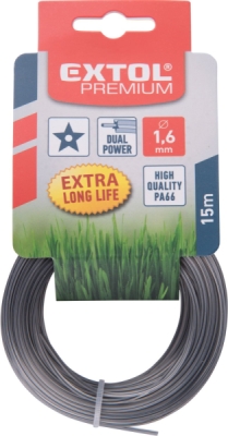 Žací struna do sekačky s jádrem, hvězdicový profil, 1,6mm, 15m EXTOL PREMIUM