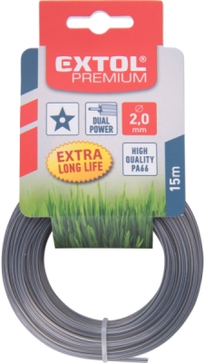 Žací struna do sekačky s jádrem, hvězdicový profil, 2mm, 15m EXTOL PREMIUM