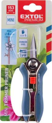 Nůžky zahradnické přímé, mini, 153mm, nerez EXTOL PREMIUM