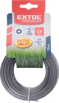 Žací struna do sekačky s jádrem, kruhový profil, 2mm, 15m EXTOL PREMIUM