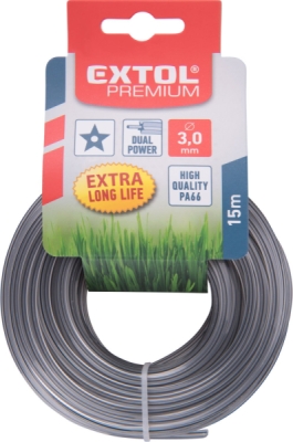 Žací struna do sekačky s jádrem, hvězdicový profil, 3mm, 15m EXTOL PREMIUM