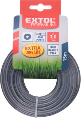 Žací struna do sekačky s jádrem, kruhový profil, 3mm, 15m EXTOL PREMIUM