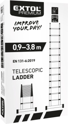 Žebřík teleskopický 3,8m EXTOL PREMIUM