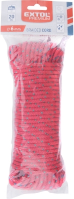 Šňůra pletená polypropylenová, ⌀6mm x 20m EXTOL PREMIUM