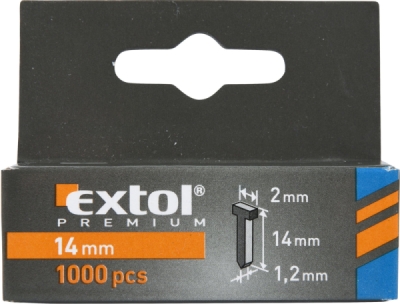 Hřebíky, balení 1000ks, 14mm, 2,0x0,52x1,2mm EXTOL PREMIUM