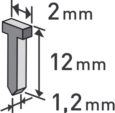 Hřebíky, balení 1000ks, 12mm, 2,0x0,52x1,2mm EXTOL PREMIUM