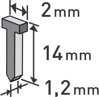 Hřebíky, balení 1000ks, 14mm, 2,0x0,52x1,2mm EXTOL PREMIUM