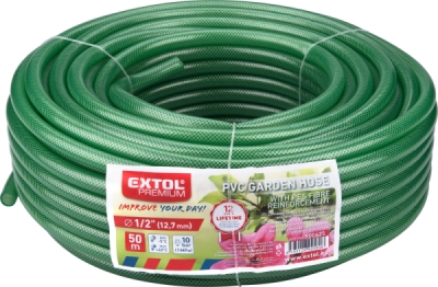 Hadice zahradní průhledná GARDEN, 1/2", 50m, 100g/m EXTOL PREMIUM