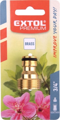 Adaptér vnější zavit, 3/4", MOSAZ EXTOL PREMIUM