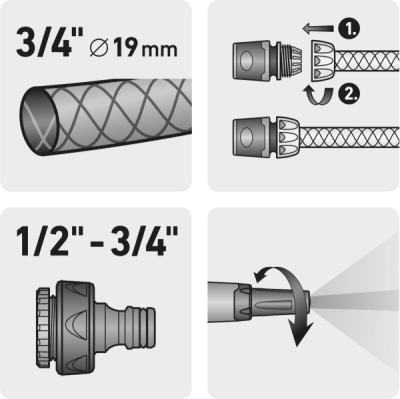 Hadicový set 4ks, pro 3/4" hadici EXTOL PREMIUM