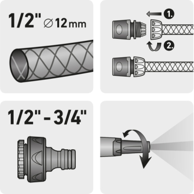 Hadicový set 4ks, pro 1/2" hadici EXTOL PREMIUM