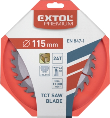 Kotouč pilový s SK plátky, ⌀140x2,6x16mm, 30T EXTOL PREMIUM