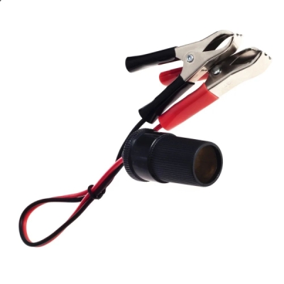 Adaptér autobaterie - zásuvka autozapalovače 12V s krokosvorkami, TA566