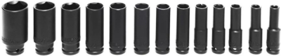 Tagred TA1255, Šestihranné nástrčné klíče dlouhé 78 mm, 1/2", 10 - 32 mm, sada 13 ks