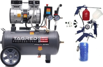 AKČNÍ SET SETTA3383M, Bezolejový kompresor 24l, 230V, 2 písty, 1100W + příslušenství