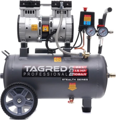 Tagred TA3383, Bezolejový kompresor 24l, 230V, 2 písty, 1100W