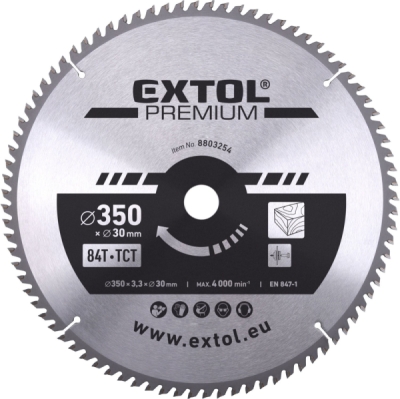 Kotouč pilový s SK plátky, ⌀350x3,3x30mm, 84T EXTOL PREMIUM