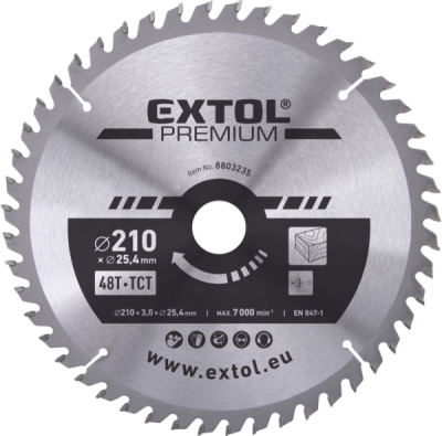 Kotouč pilový s SK plátky, ⌀210x3,0x25,4mm, 48T EXTOL PREMIUM