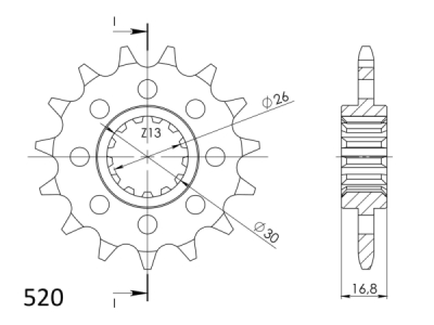 Řetězové kolečko SUPERSPROX CST-1269:16.2 CST-1269:16 16 zubů, 520 (043.1269:16)
