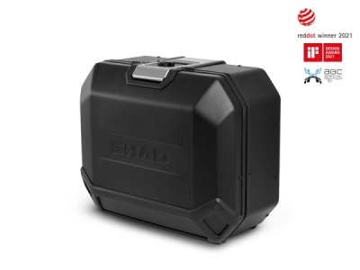 Kompletní sada bočních černých hliníkových kufrů SHAD 130.kitTERRAside-35B TERRA BLACK 36L/36L , včetně montážní sady SHAD HONDA X-ADV 750