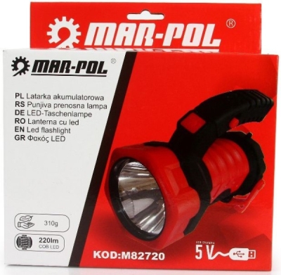 LED svítilna 3W, 220lm, 3,7V Li-Lon MAR-POL M82720