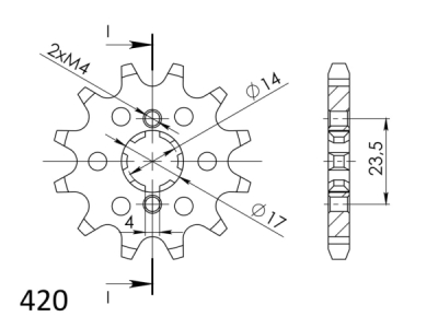 Řetězové kolečko SUPERSPROX CST-1128:12.2 CST-1128:12 12 zubů, 420 (043.1128:12)