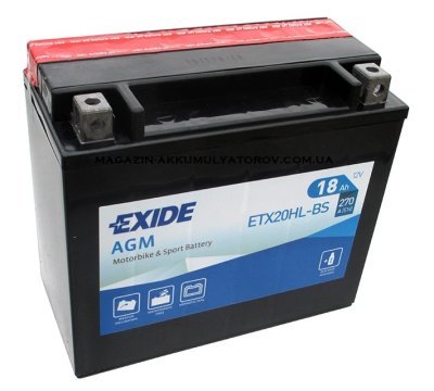 Motobaterie Exide Bike AGM 12V, 18Ah, ETX20HL-BS
