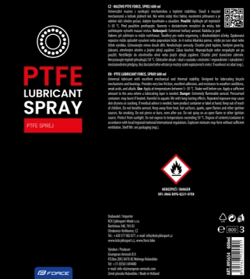 Mazivo-sprej FORCE ptfe 600ml