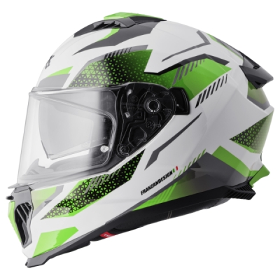 Integrální helma GMS ZG12701-179-XL GELERO ZG12701 bílo-zeleno-šedá XL