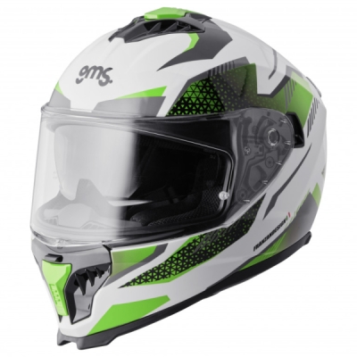 Integrální helma GMS ZG12701-179-L GELERO ZG12701 bílo-zeleno-šedá L