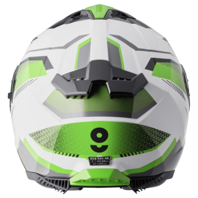 Integrální helma GMS ZG12701-179-L GELERO ZG12701 bílo-zeleno-šedá L